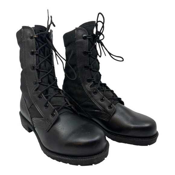 US Military BELLEVILLE Black Steel Toe Combat Boots 5.5R Oil Resistance NEW VTG. - Picture 2 of 14